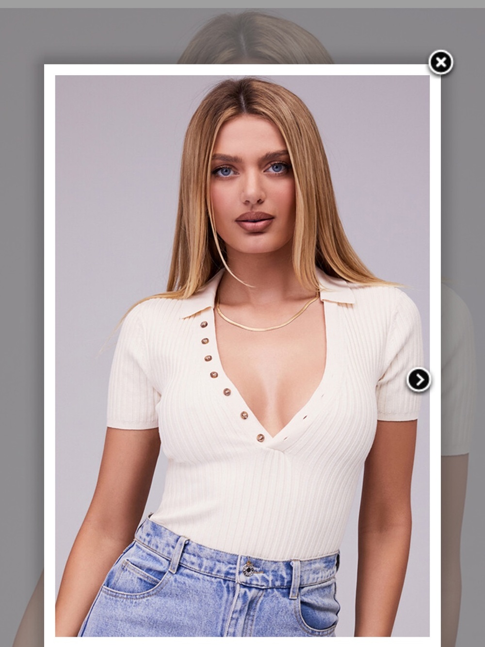 Mistress Rocks “Intentions” Cream Ribbed Knit Open Back Bodysuit – Size L